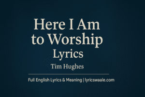 Here I Am to Worship Lyrics in English – Tim Hughes