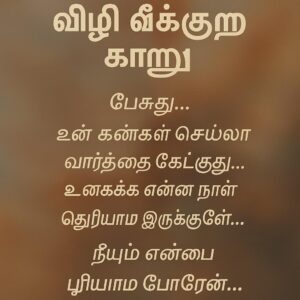 Vizhi Veekura Kaatru Song Lyrics Poster in Tamil